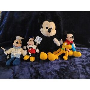 Vintage Disney Plush Lot Mickey Mouse Pluto Company D Cast Exclusive
